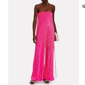 NWT BAOBOB INDIRA FISHNET SATIN JUMPSUIT PINK/GRANADA!